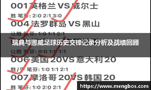 瑞典与挪威足球历史交锋记录分析及战绩回顾